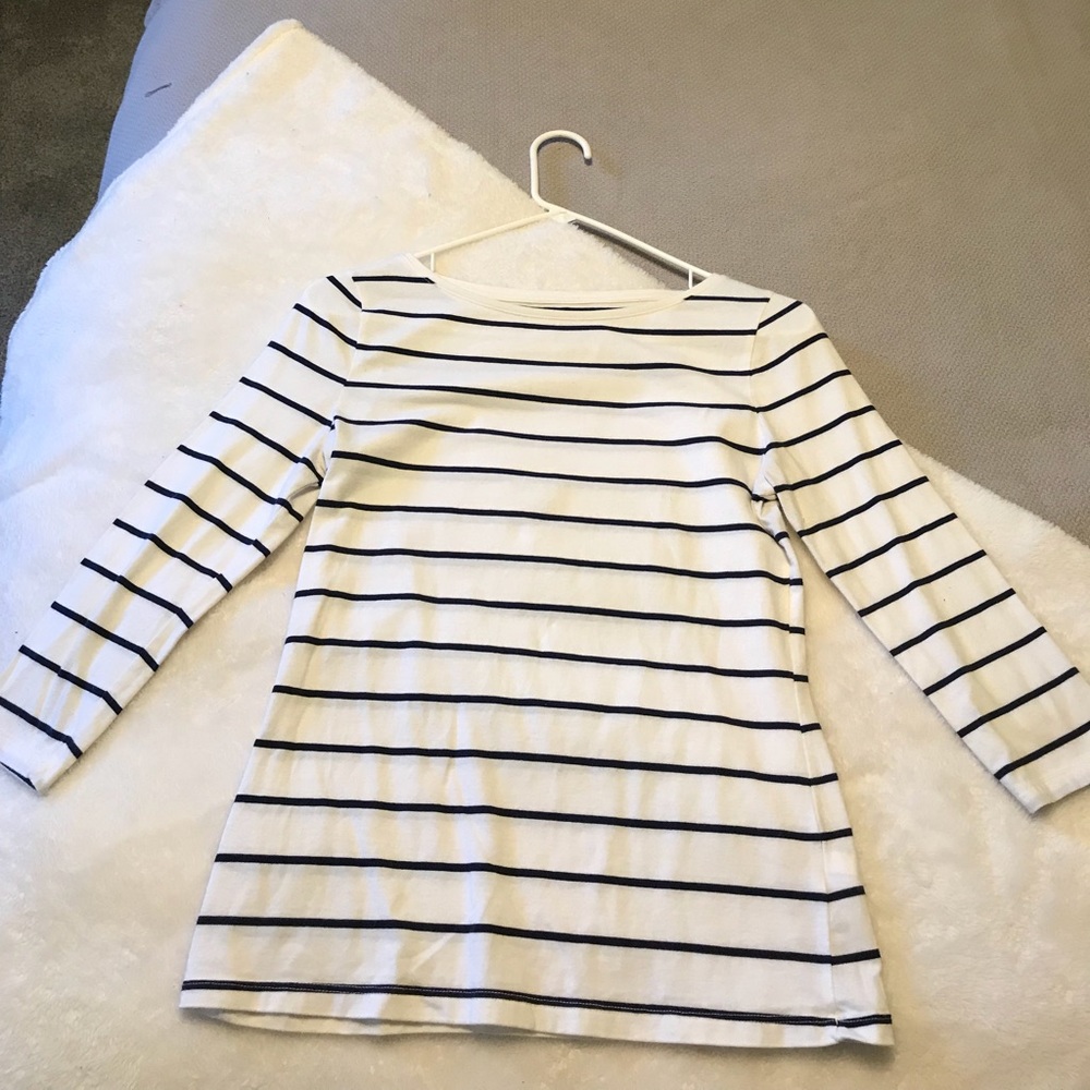 Merona Target Black and White Striped Top Shirt XS